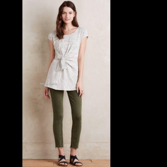 Everleigh Heathered Gray Tie Front Tunic Top - Picture 2 of 8